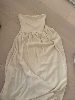 Target Strapless Cream Maxi Dress